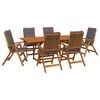 vidaXL Ensemble de salle &agrave; manger d'ext&eacute;rieur avec parasol 8 pc