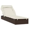 vidaXL Transat avec toit pliable marron 213x63x97 cm r&eacute;sine tress&eacute;e