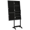 vidaXL Armoire à bijoux avec miroir sur pied noir 42x38x152 cm