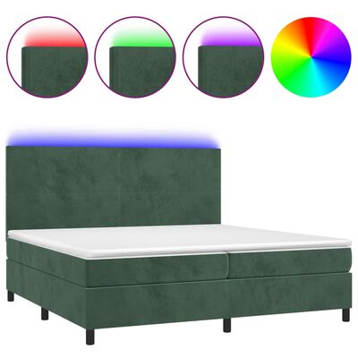 vidaXL Sommier à lattes de lit avec matelas LED Vert foncé 200x200 cm