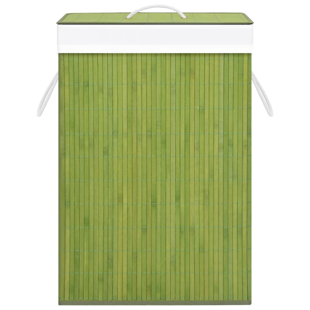 vidaXL Panier à linge avec une seule section bambou vert