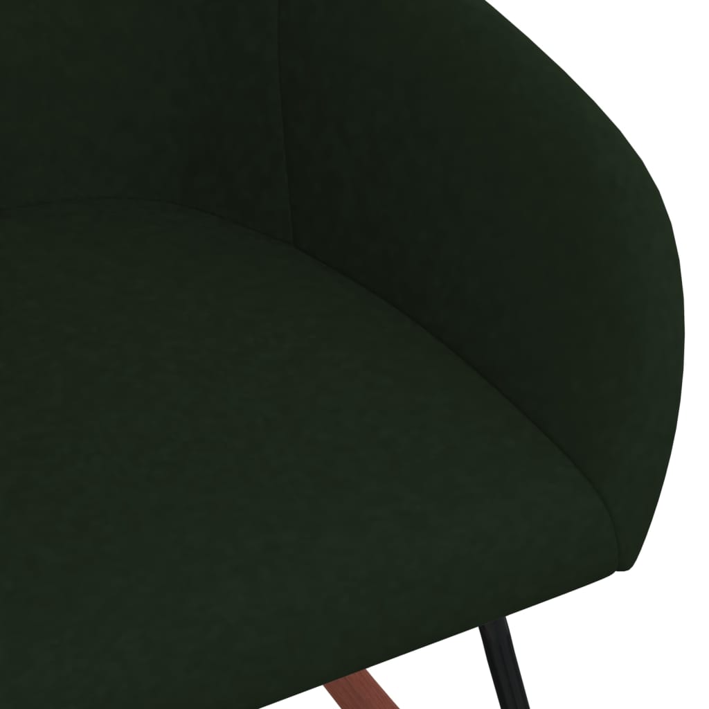 vidaXL Chaise à bascule Vert foncé Tissu