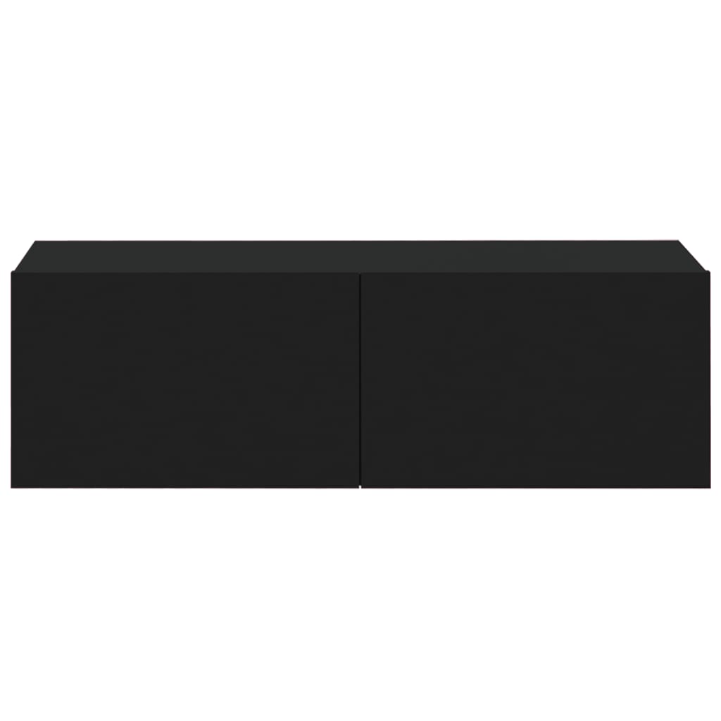 vidaXL Meubles TV muraux 2 pcs noir 100x30x30 cm bois d'ingénierie