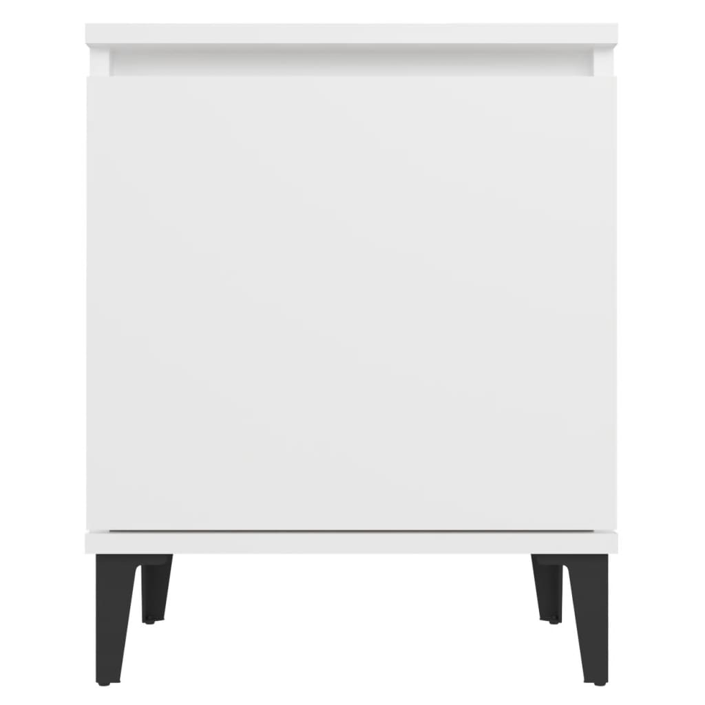 vidaXL Table de chevet avec pieds en métal blanc 40x30x50 cm