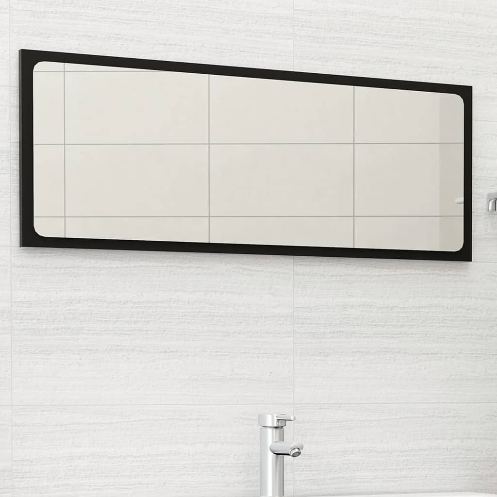 vidaXL Miroir de salle de bain Noir 100x1,5x37 cm Aggloméré