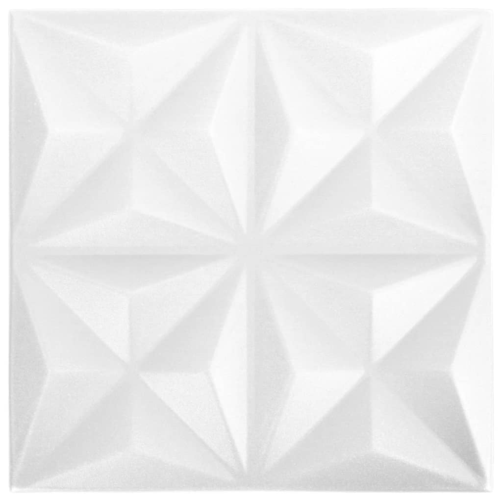 vidaXL Panneaux muraux 3D 48 pcs 50x50 cm Blanc origami 12 m²