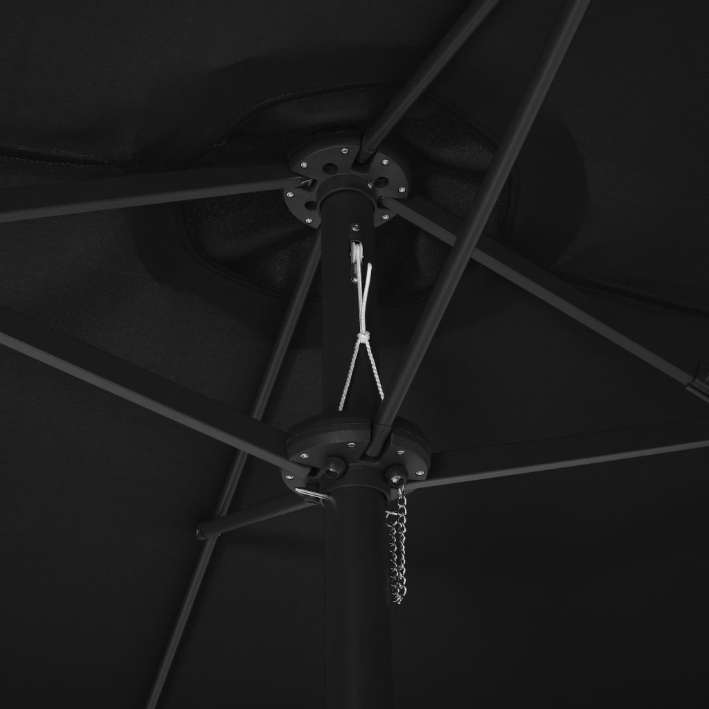 vidaXL Parasol d'extérieur et poteau en aluminium 460 x 270 cm Noir