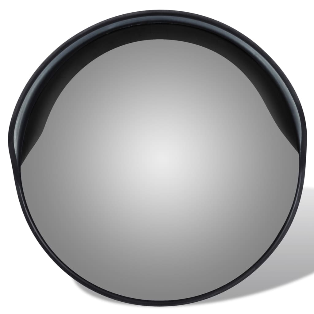 vidaXL Miroir de trafic convexe d'extérieur Plastique PC Noir 30 cm