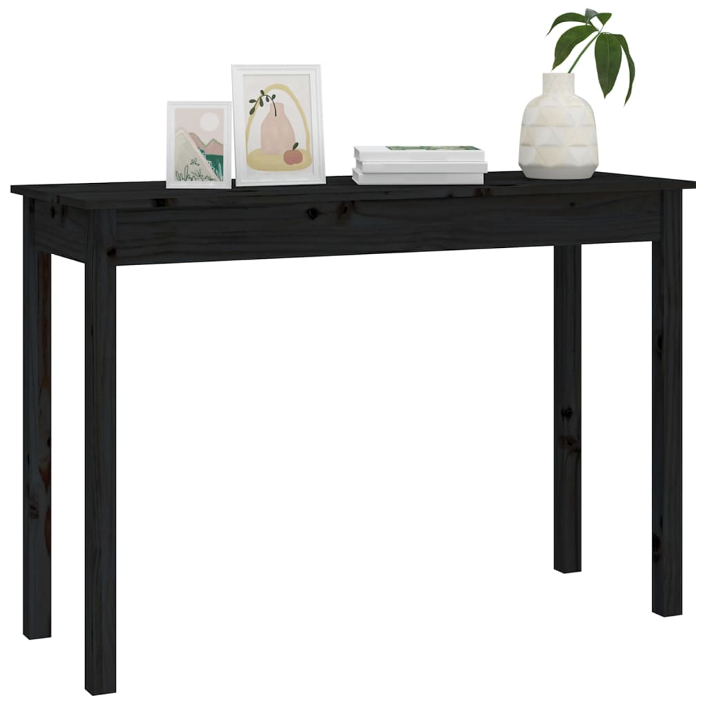 vidaXL Table console Noir 110x40x75 cm Bois massif de pin