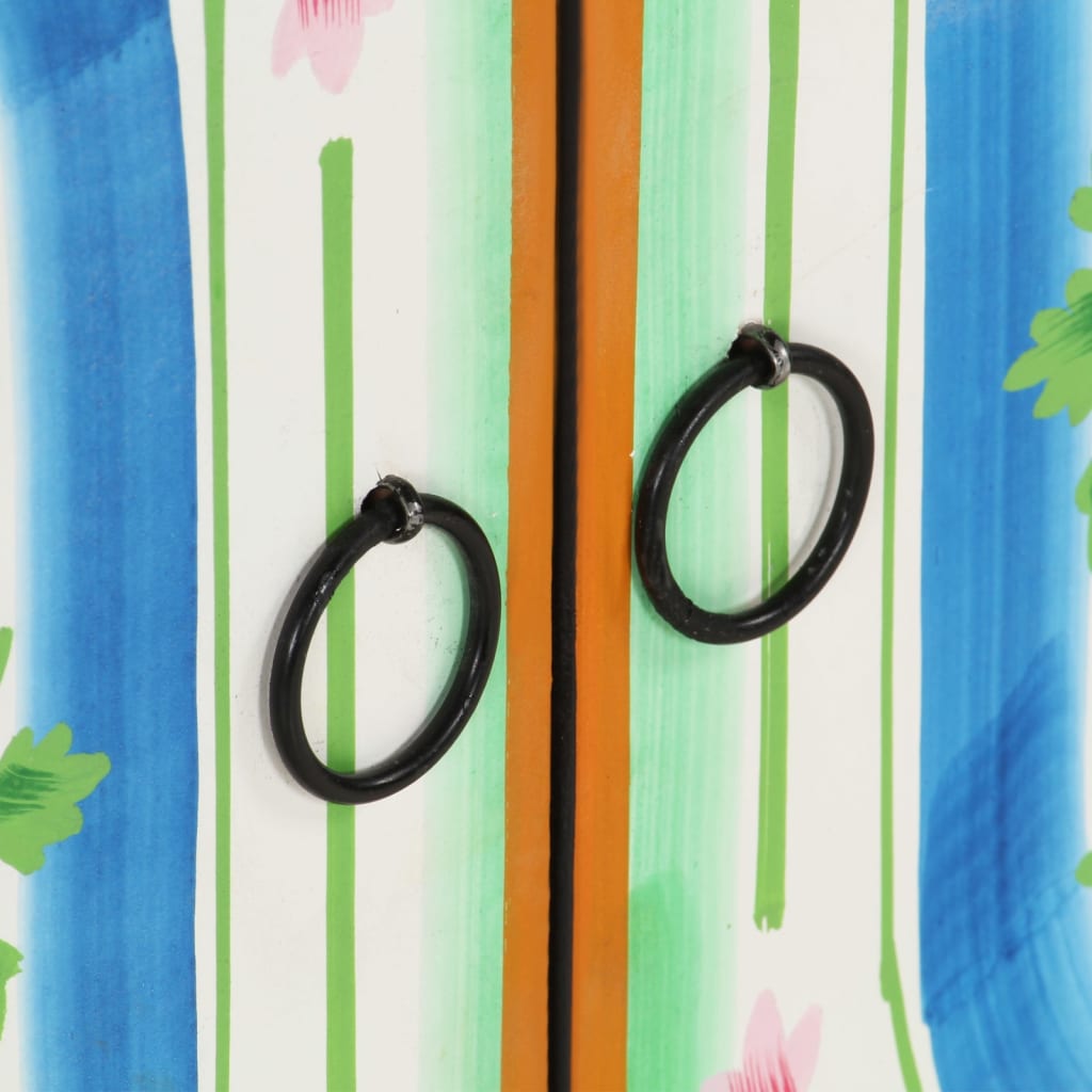 vidaXL Buffet peint à la main 70x35x60 cm Bois de manguier solide