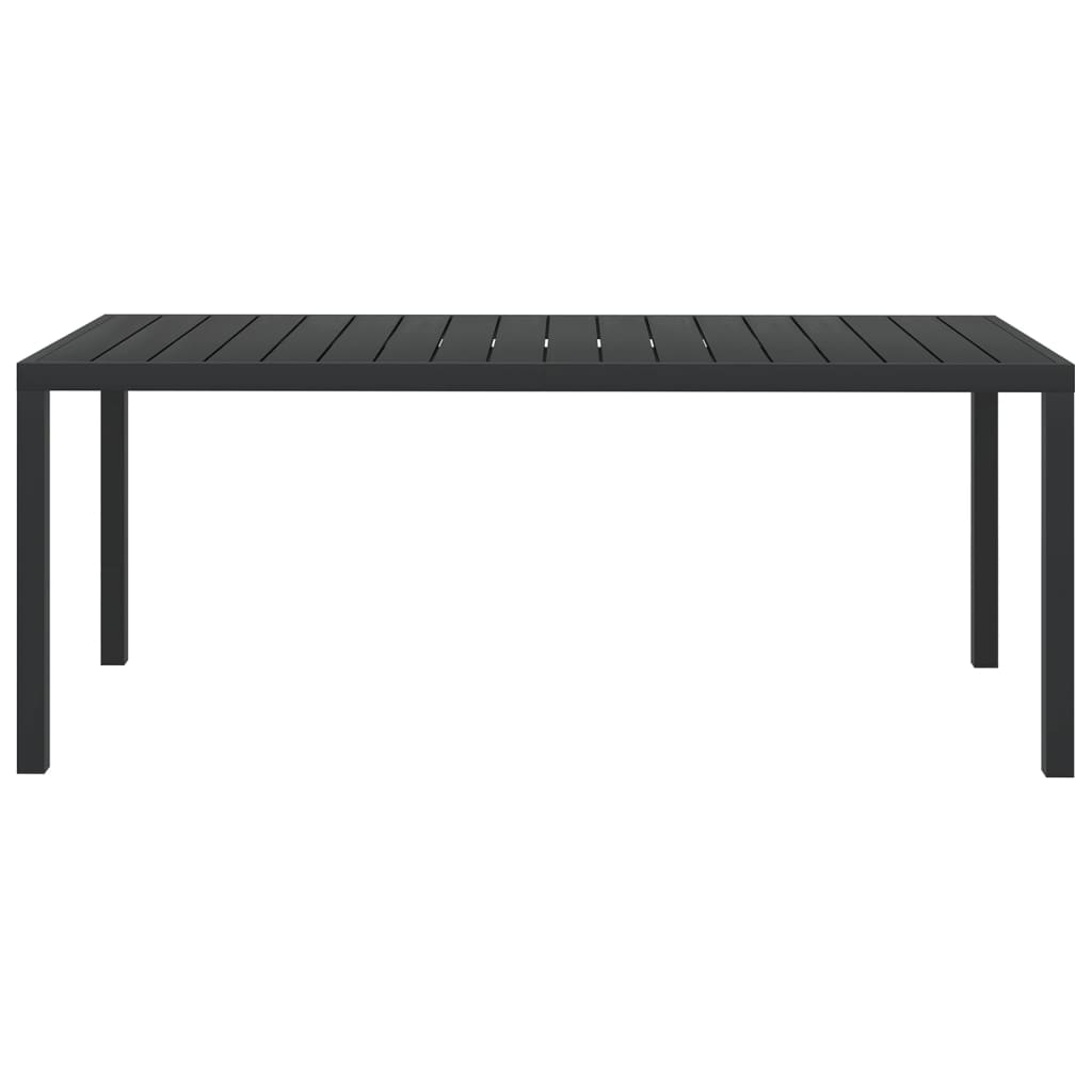 vidaXL Table de jardin Noir 185 x 90 x 74 cm Aluminium et WPC