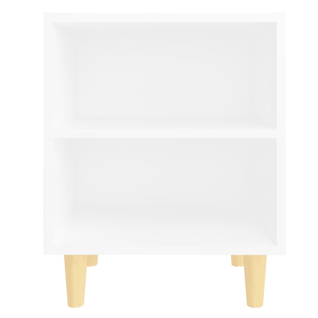 vidaXL Tables de chevet avec pieds en bois 2 pcs Blanc 40x30x50 cm