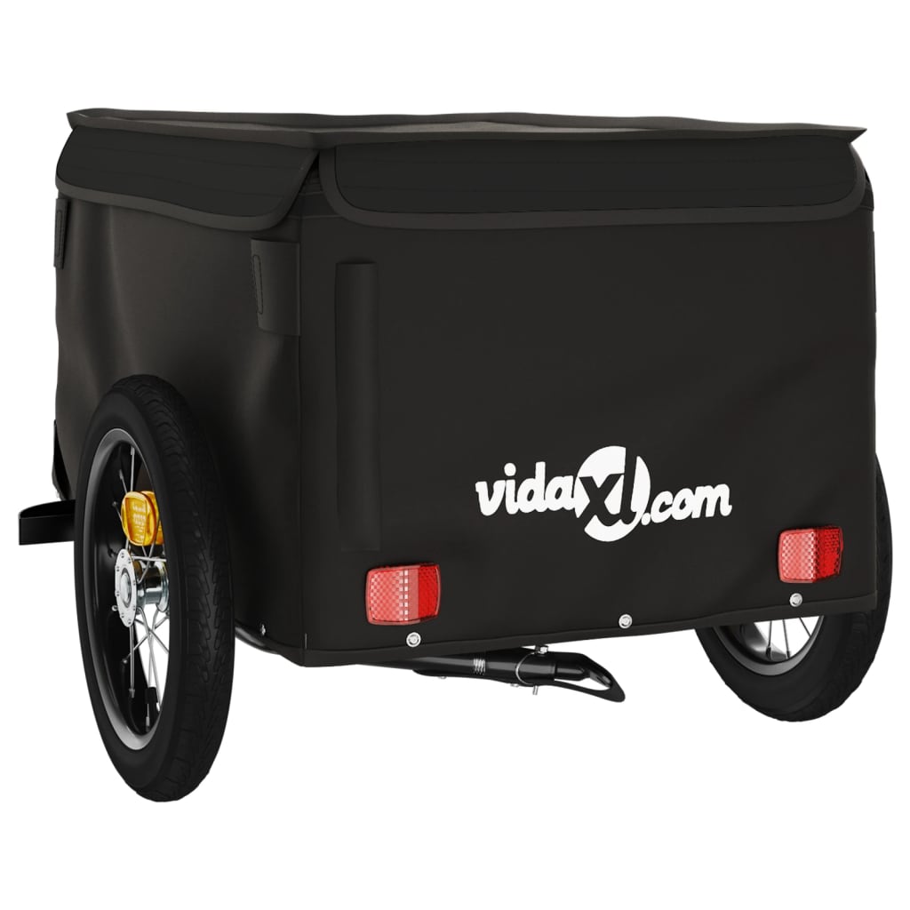 vidaXL Remorque de vélo noir 30 kg fer