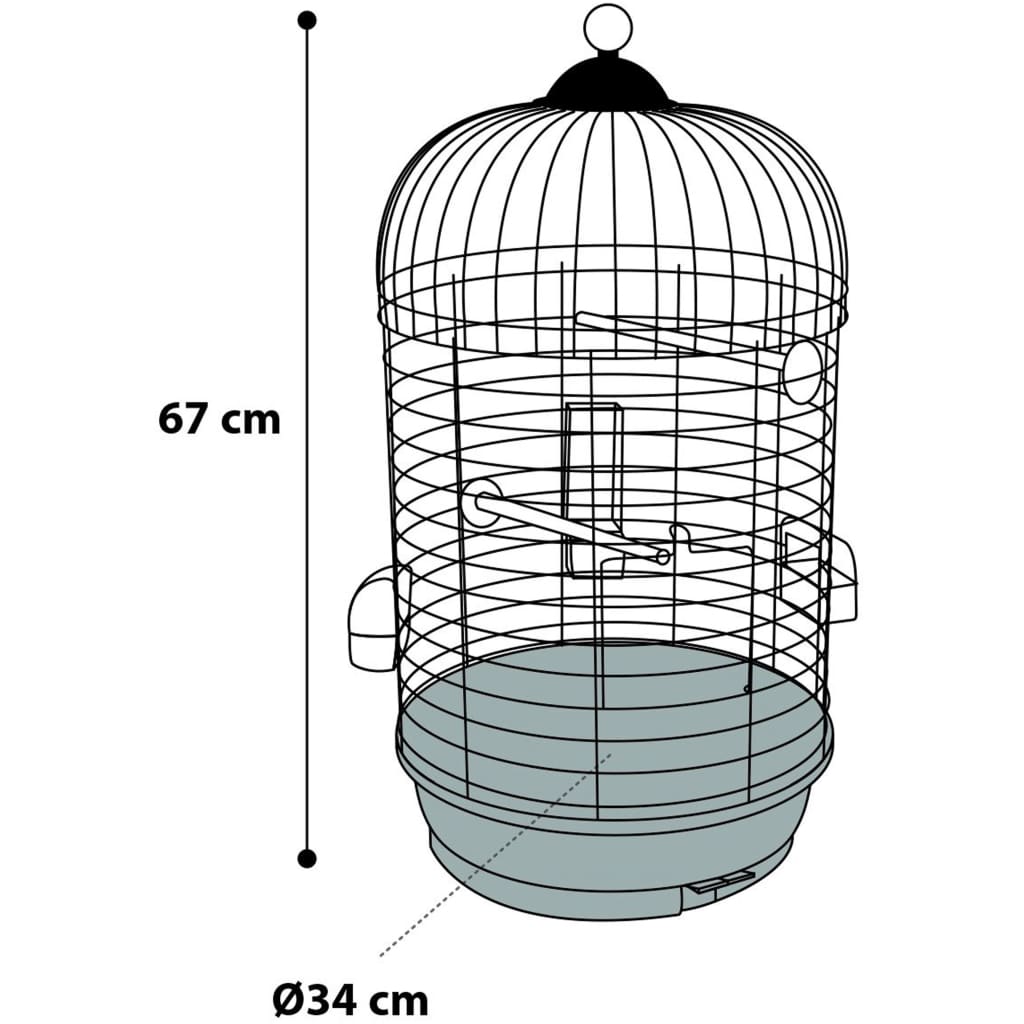FLAMINGO Cage à oiseaux Sanna 2 Cuivre 34x34x67 cm