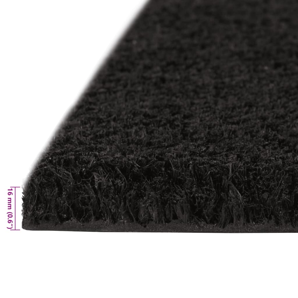 vidaXL Tapis de porte noir 80x100 cm fibre de coco touffeté