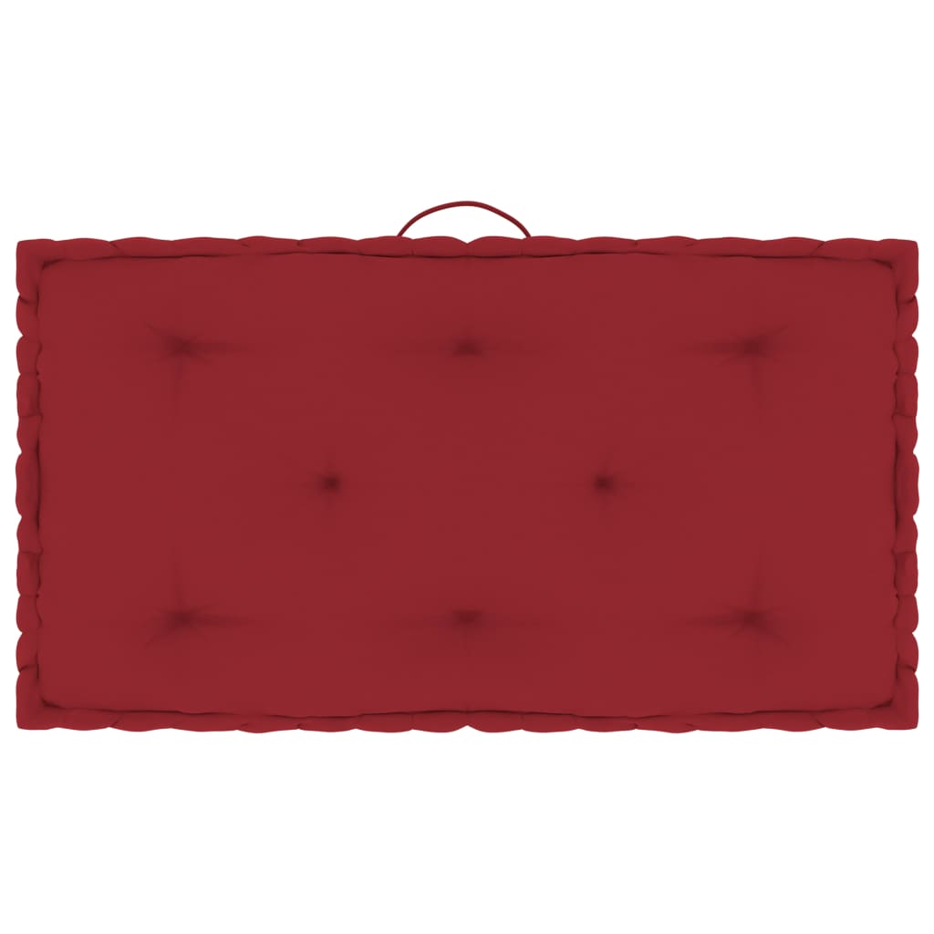 vidaXL Coussins de plancher de palette 7 pcs Rouge bordeaux Coton