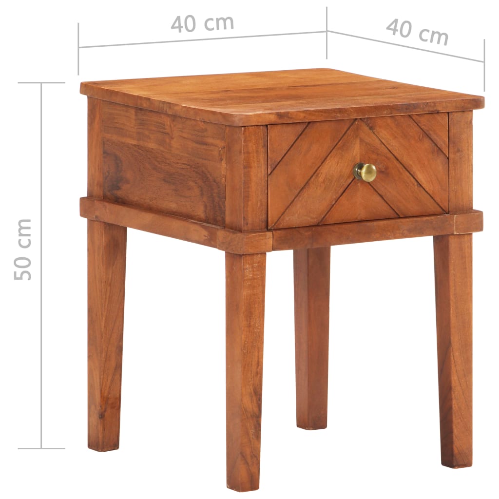 vidaXL Table de chevet 40x40x50 cm Bois d'acacia massif