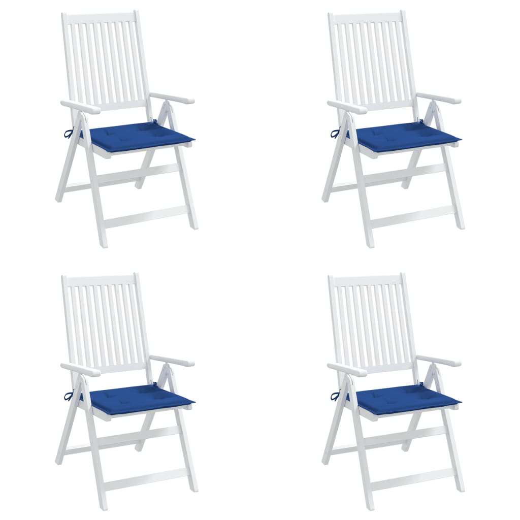 vidaXL Coussins de chaise de jardin lot de 4 bleu royal 50x50x3 cm