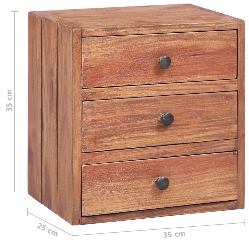 vidaXL Table de chevet avec 3 tiroirs 35x25x35 cm Bois de récupération