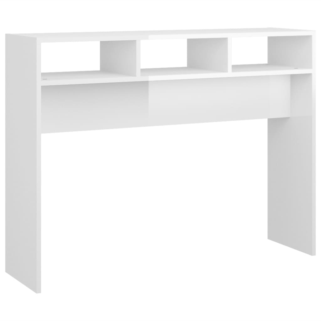 vidaXL Table console Blanc brillant 105x30x80 cm Aggloméré