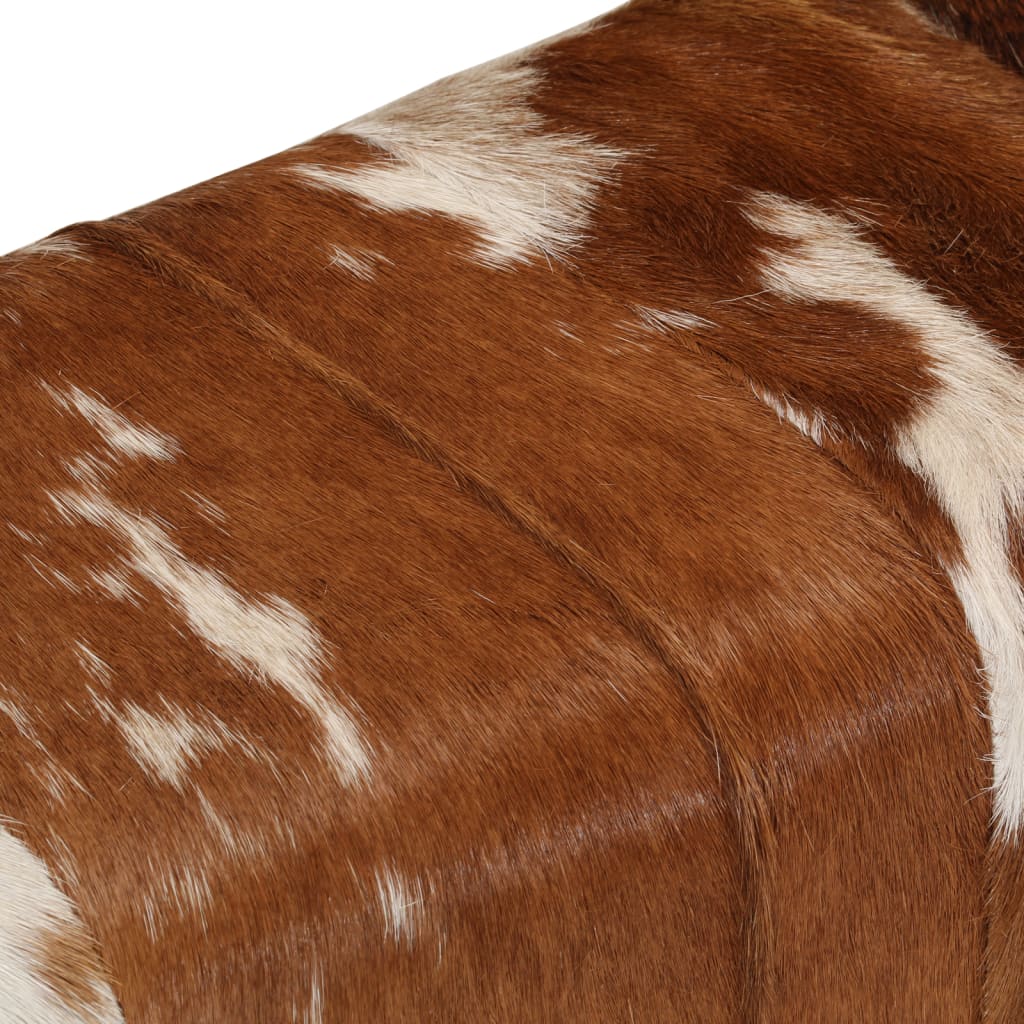 vidaXL Banc marron et blanc 160x28x50 cm cuir de chèvre véritable