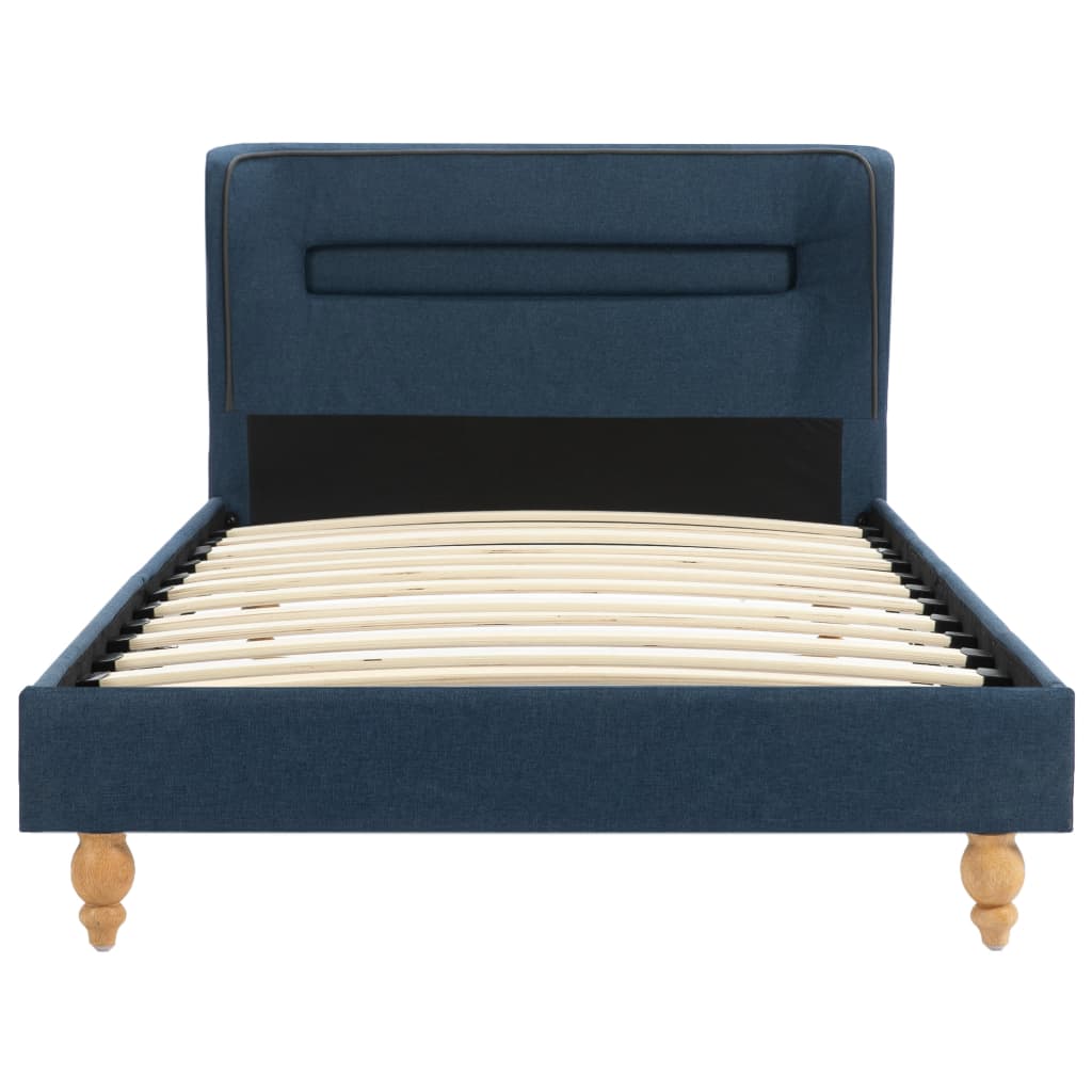 vidaXL Cadre de lit avec LED Bleu Tissu 90 x 200 cm
