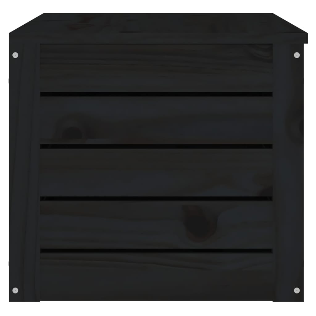 vidaXL Boîte de rangement Noir 89x36,5x33 cm Bois massif de pin