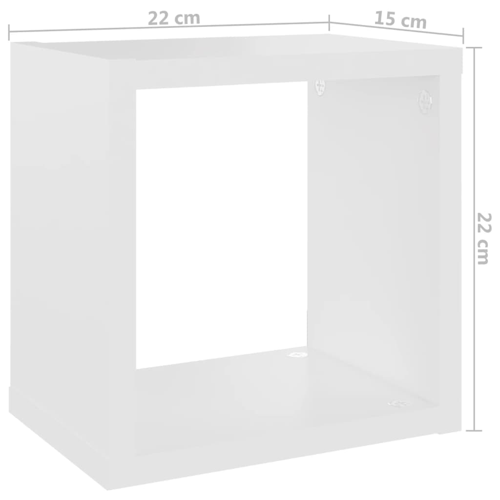 vidaXL Étagères cube murales 6 pcs Blanc 22x15x22 cm