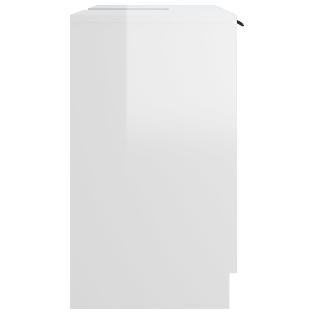 vidaXL Armoire de salle de bain Blanc brillant 64,5x33,5x59 cm