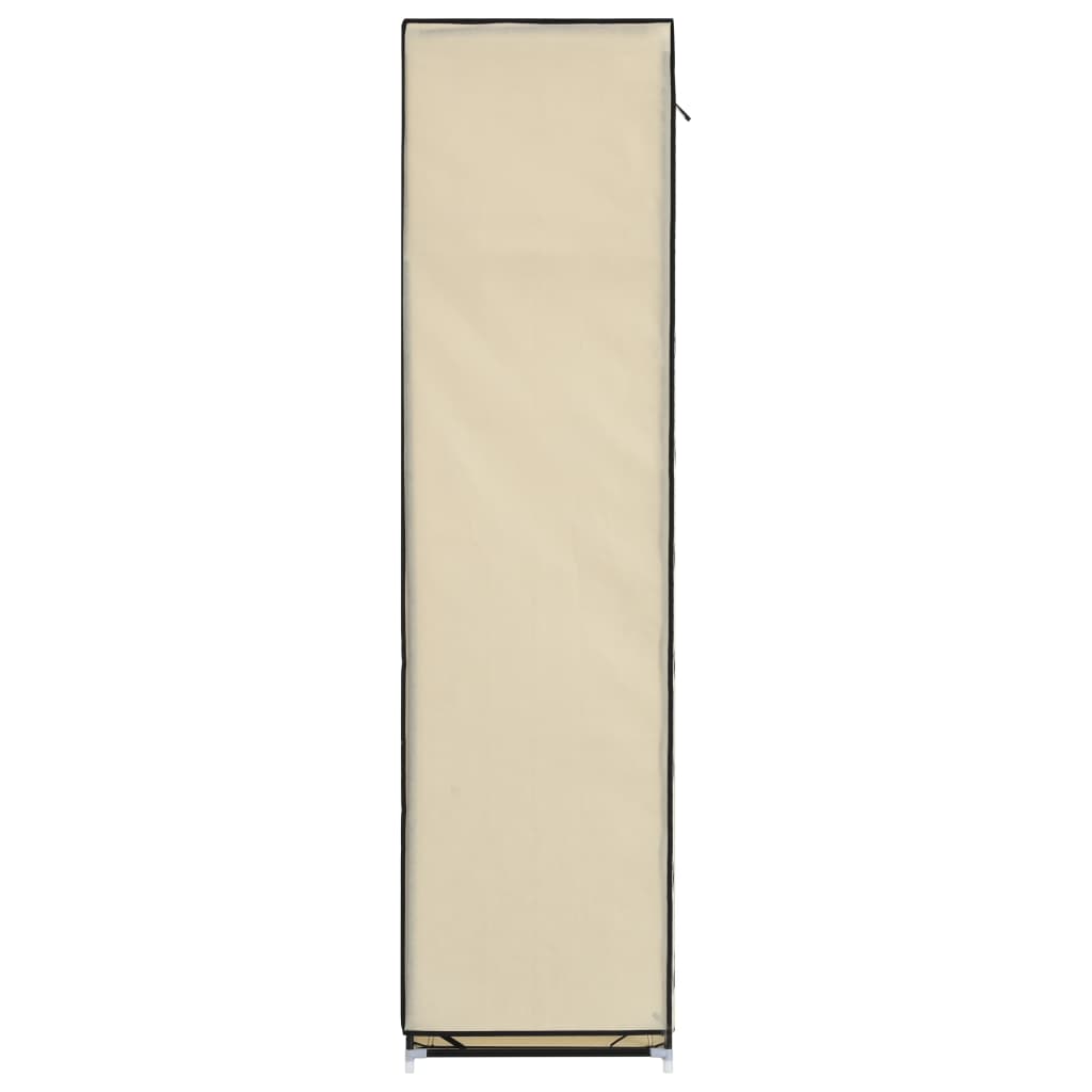 vidaXL Armoire avec compartiments et barres Crème 150x45x175 cm Tissu