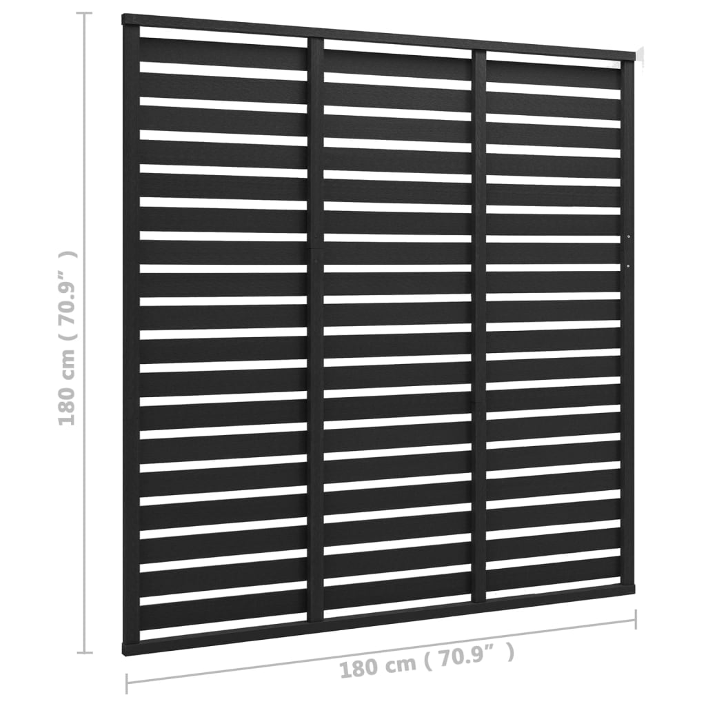Ensemble de panneau de clôture WPC 1311x(105-186) cm Noir