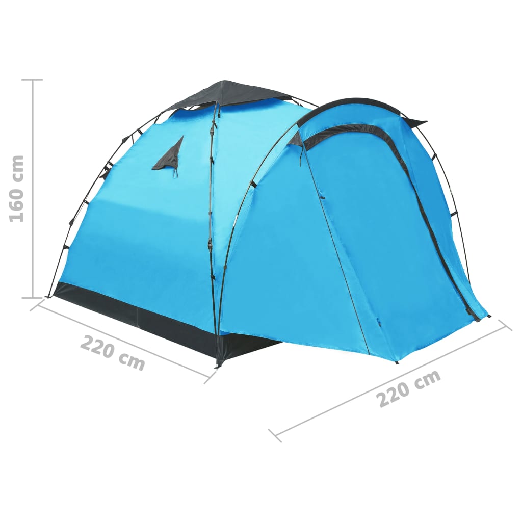 vidaXL Tente de camping escamotable 3 personnes Bleu