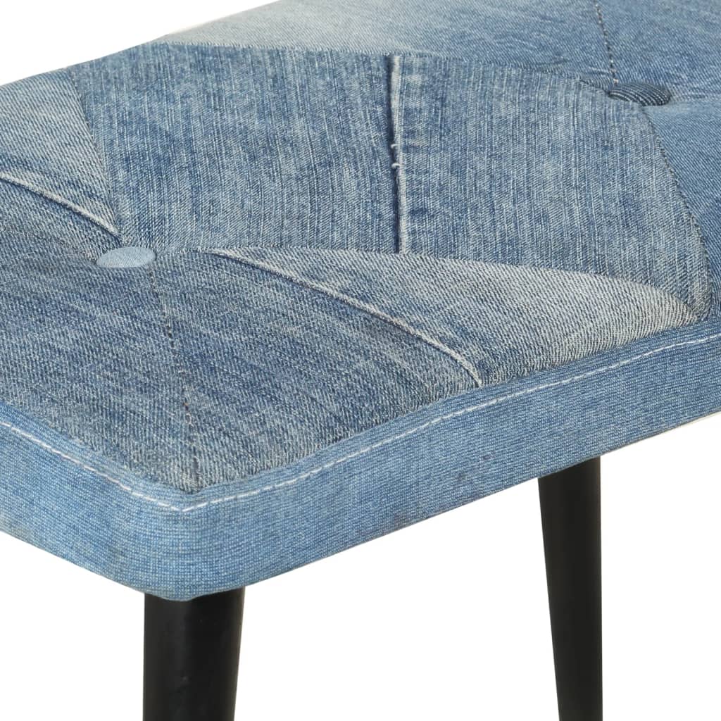 vidaXL Chaise à bascule avec repose-pied Denim Bleu Toile patchwork