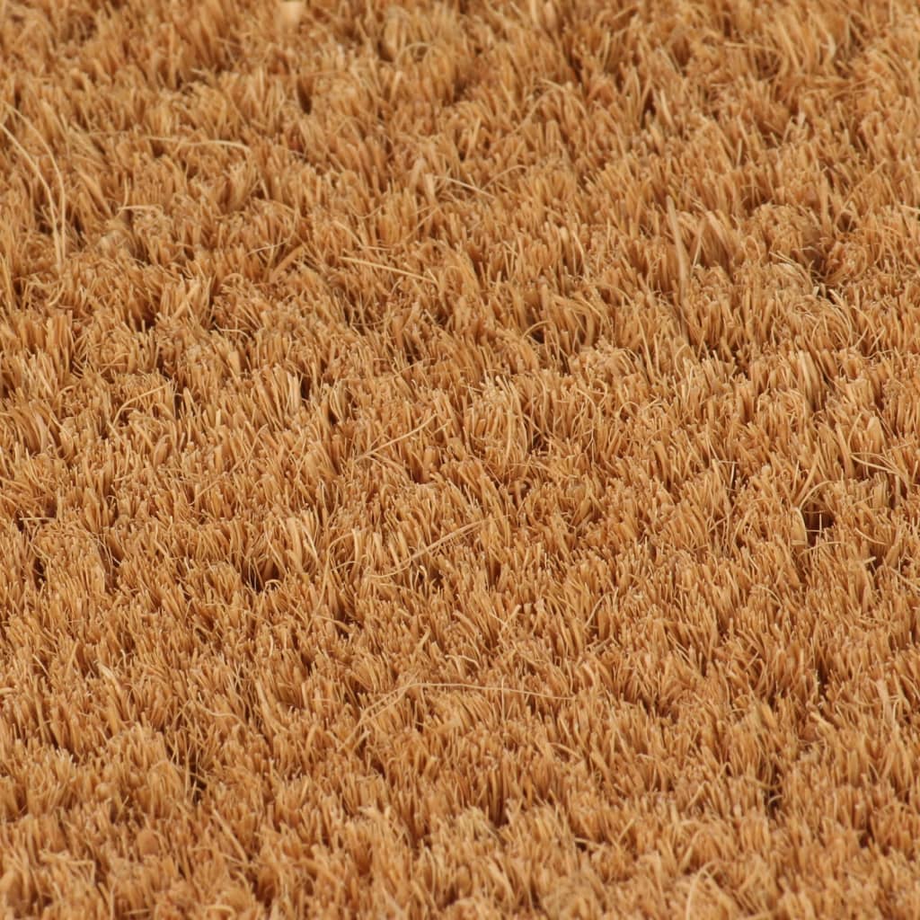 vidaXL Tapis de porte naturel demi-rond 60x90cm fibre de coco touffeté
