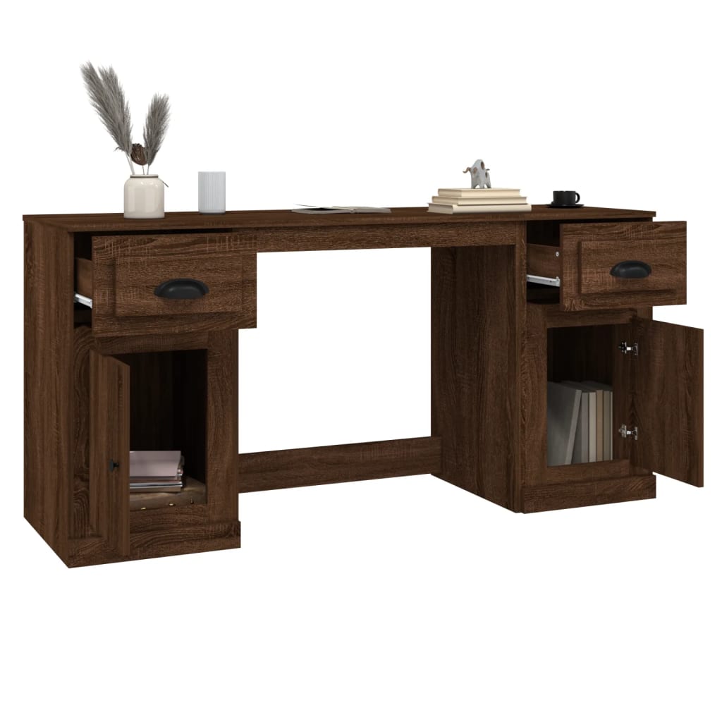 vidaXL Bureau avec armoire chêne marron bois d'ingénierie