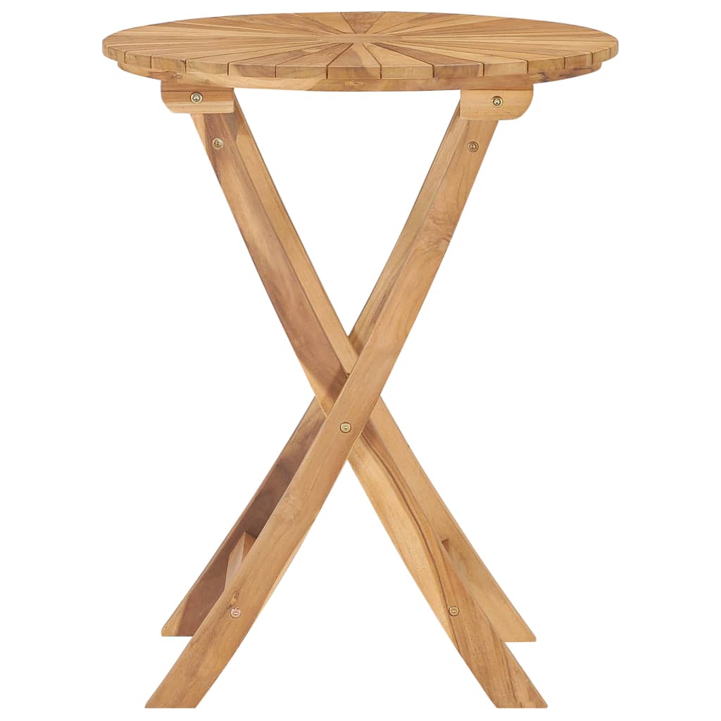 vidaXL Table pliable de jardin Ø 60 cm Bois de teck solide