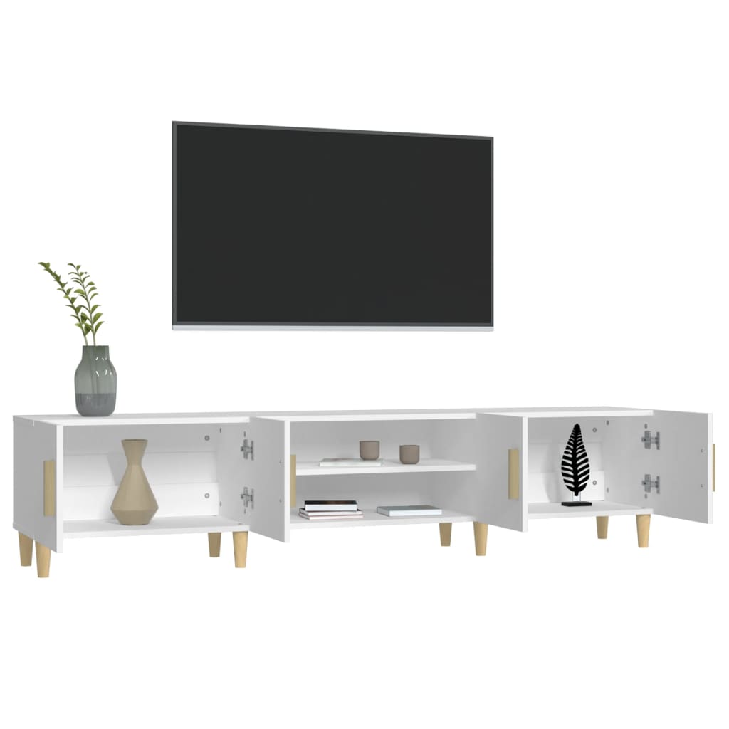 vidaXL Meuble TV blanc 180x31,5x40 cm bois d'ingénierie