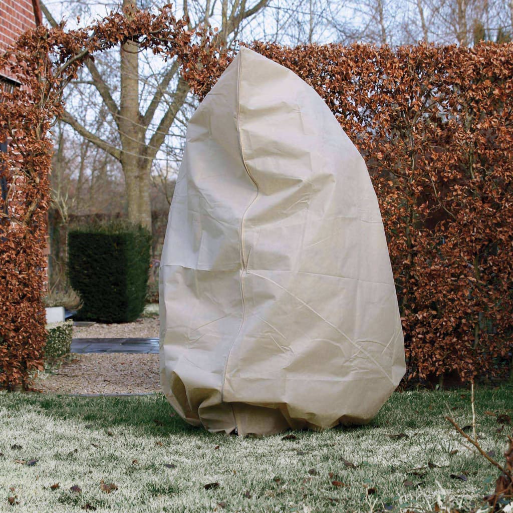 Nature Couverture d'hiver avec fermeture éclair 70 g/m² Beige 2x2,5 m