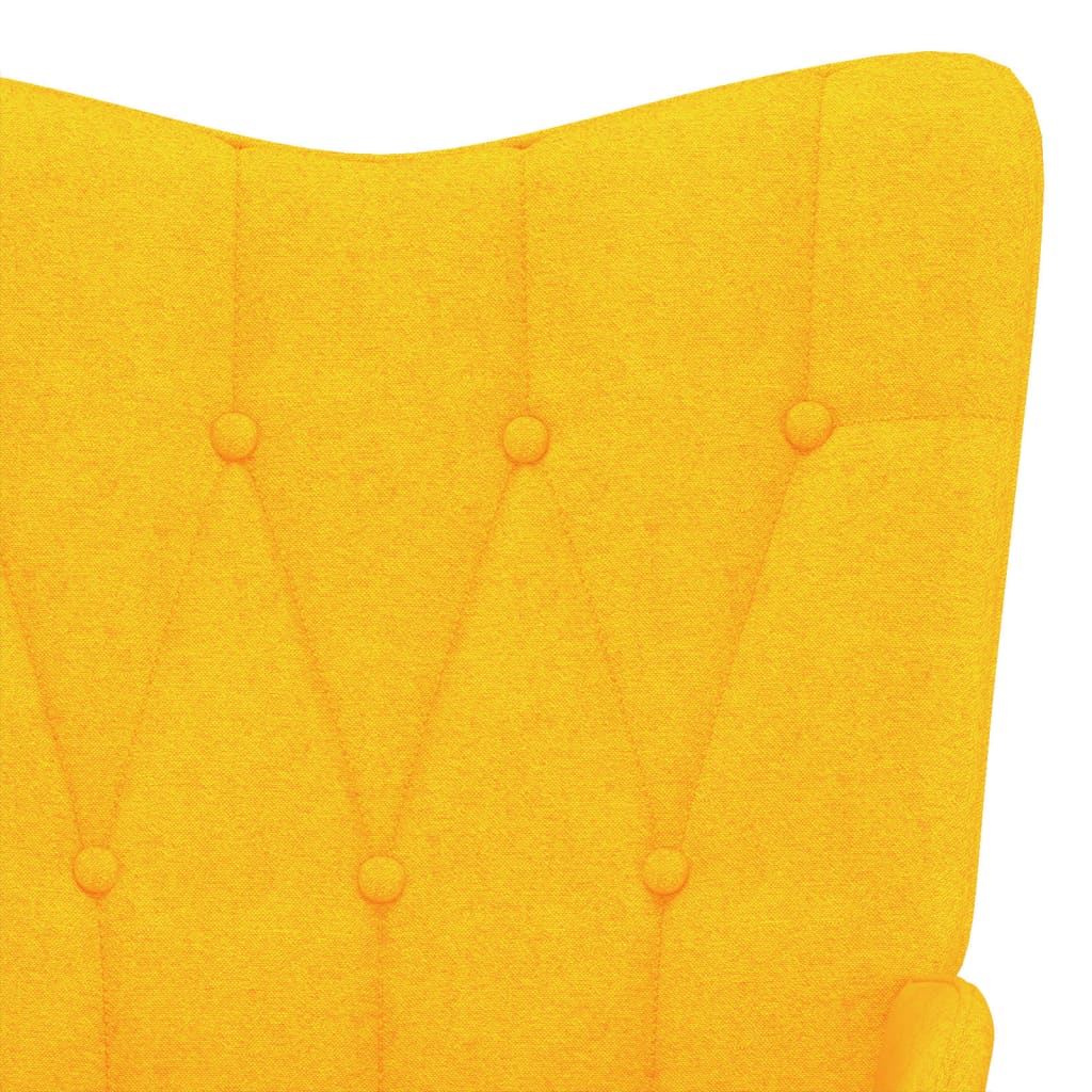 vidaXL Chaise à bascule avec tabouret Jaune moutarde Tissu
