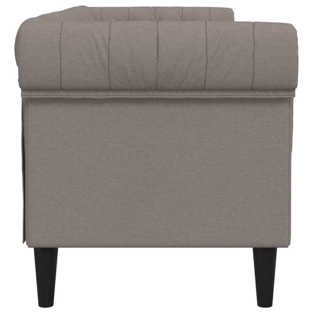 vidaXL Canapé Chesterfield 3 places taupe tissu
