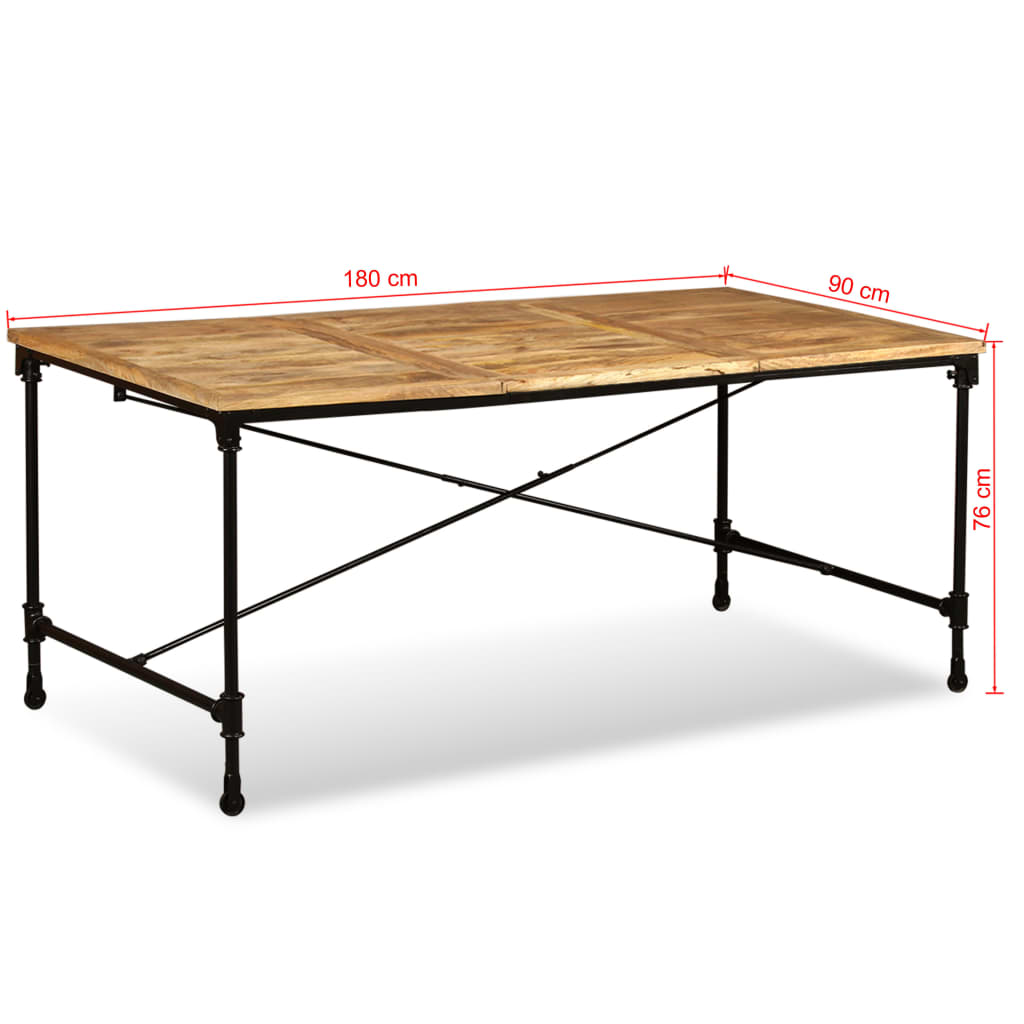 vidaXL Table à manger Bois de manguier massif 180 cm