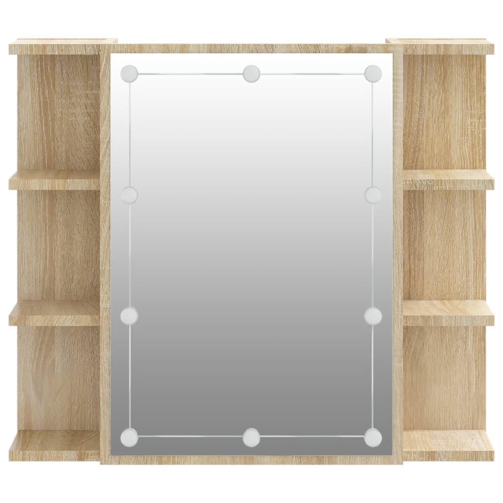 vidaXL Armoire à miroir avec LED Chêne sonoma 70x16,5x60 cm