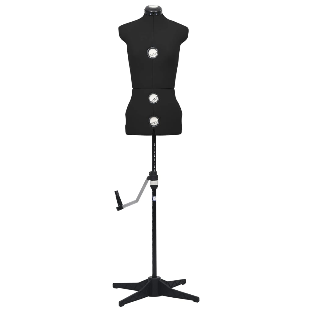 vidaXL Mannequin de robe ajustable pour femme Noir S Taille 33-40