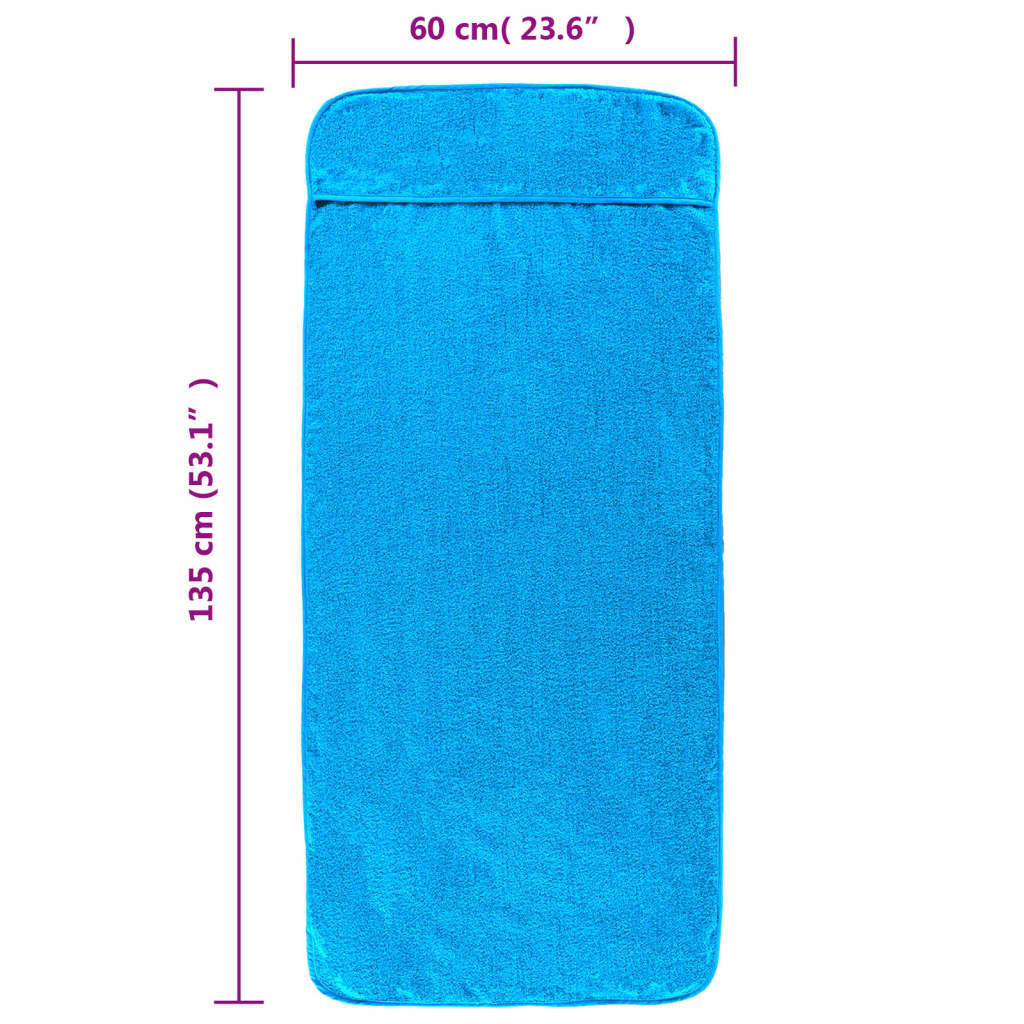 vidaXL Serviettes de plage 2 pcs turquoise 60x135 cm tissu 400 GSM