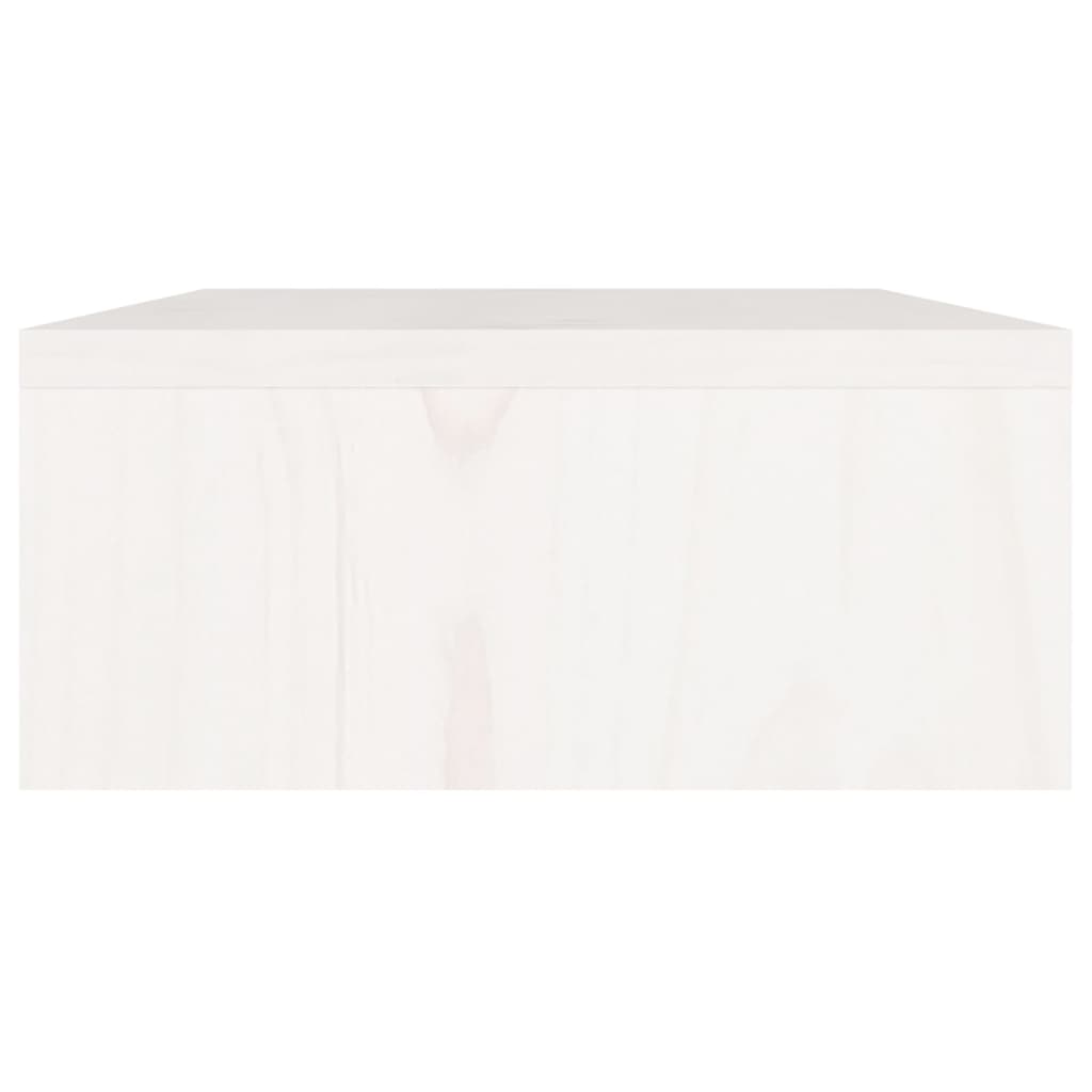 vidaXL Support de moniteur Blanc 60x24x10,5 cm Bois de pin solide