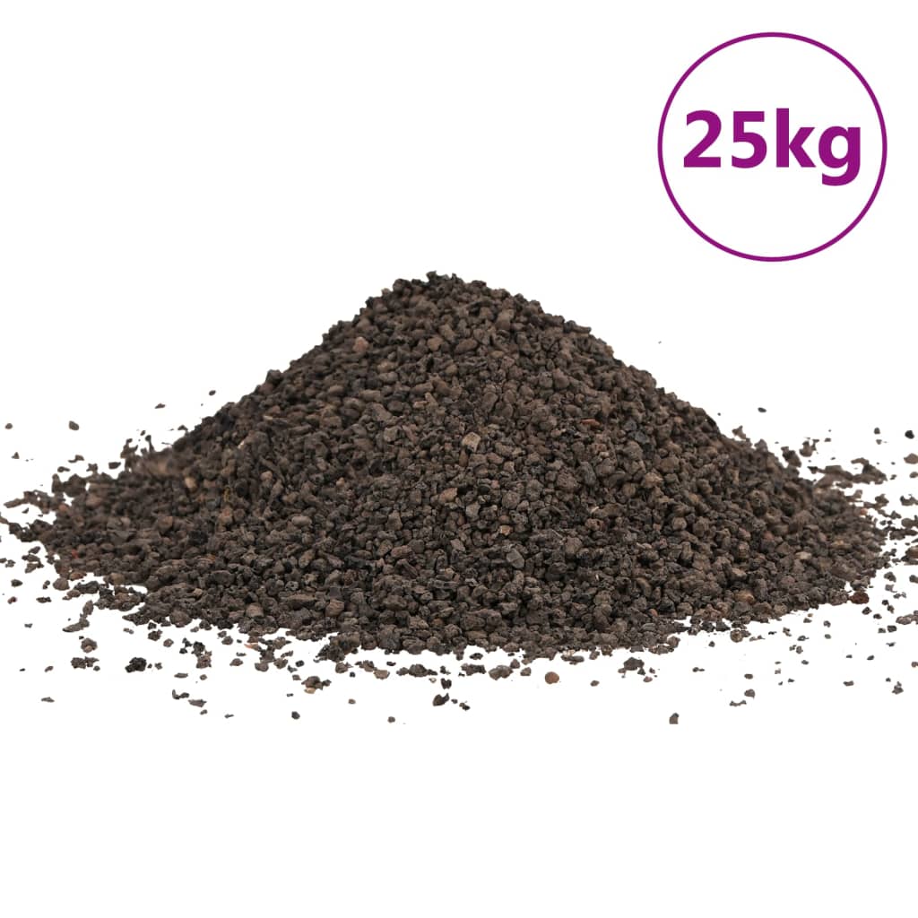 vidaXL Gravier de basalte 25 kg noir 1-3 mm