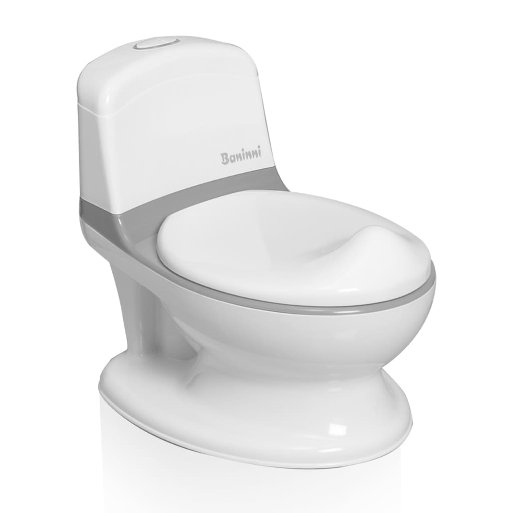 Baninni Pot De Toilette Avec Son Pippe Gris Et Blanc Vidaxl Fr