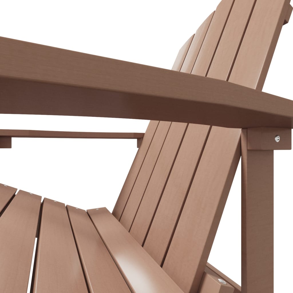 vidaXL Chaise de jardin Adirondack avec repose-pied PEHD marron