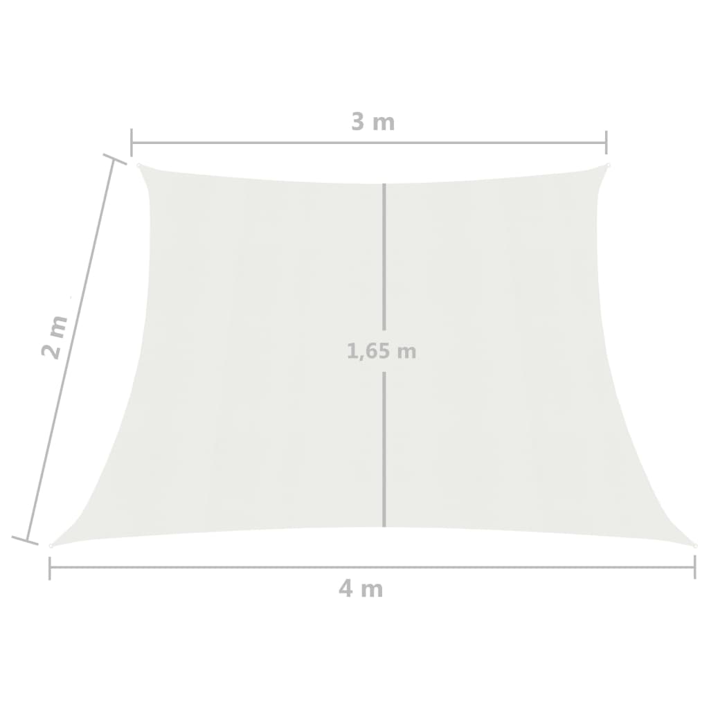 vidaXL Voile d'ombrage 160 g/m² Blanc 3/4x2 m PEHD