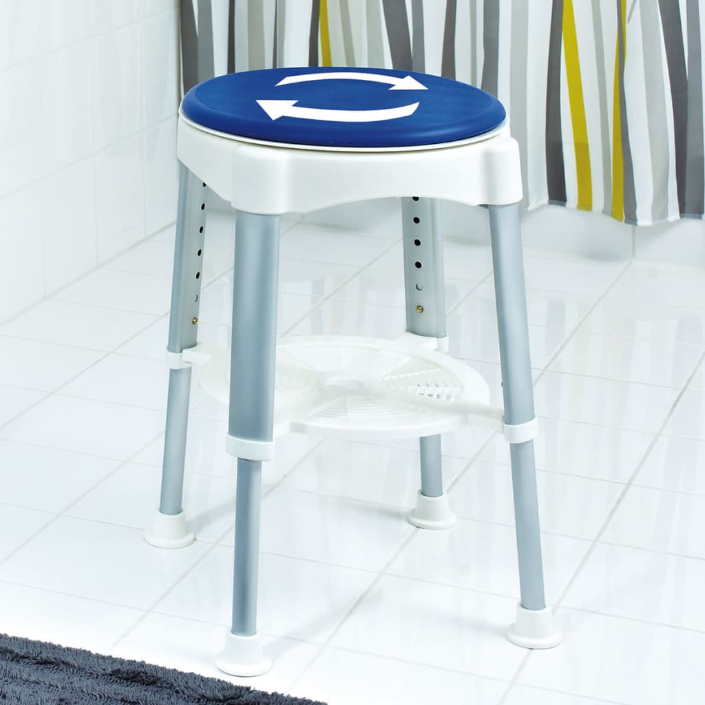 RIDDER Tabouret rotatif de salle de bain Bleu 150 kg A0050401